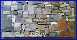 Huge Lot 128 Vintage Wood Metal Printing Press Block Stamp Ink Plate Advertismen