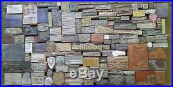 Huge Lot 128 Vintage Wood Metal Printing Press Block Stamp Ink Plate Advertismen