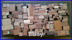 Huge Lot 128 Vintage Wood Metal Printing Press Block Stamp Ink Plate Advertismen