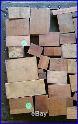 Huge Lot 128 Vintage Wood Metal Printing Press Block Stamp Ink Plate Advertismen