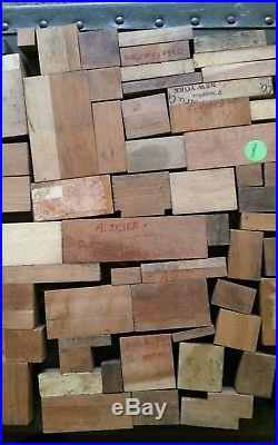 Huge Lot 128 Vintage Wood Metal Printing Press Block Stamp Ink Plate Advertismen