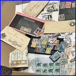 Huge U. S. Stamp Lot Box On/off Paper Stamps, Covers, Album Pages, Mint, Used