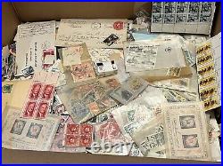 Huge U. S. Stamp Lot Box On/off Paper Stamps, Covers, Album Pages, Mint, Used