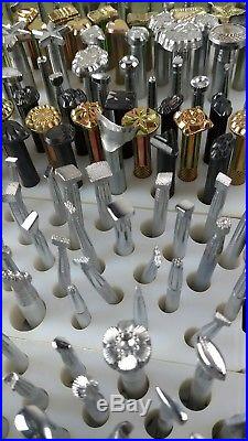 Huge vintage leather stamp tools lot Craftool approx 305 pcs. Some Basic tool