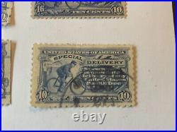 INVESTOR LOT OF 4 US 10c SPECIAL DELIVERY STAMPS MESSENGER BOY RIDING BIKE