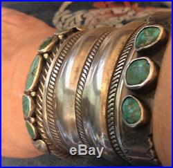 Important Navajo Guild School Hand Constructed Bracelet Hand Stamped Chiseled