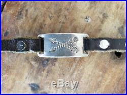 JACK WALKER For RRL Crossed ARROWS Stamped Silver Leather Bracelet
