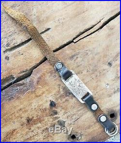JACK WALKER For RRL Crossed ARROWS Stamped Silver Leather Bracelet