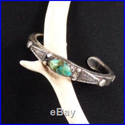 Jock Favour Silver Turquoise Bracelet Stamped