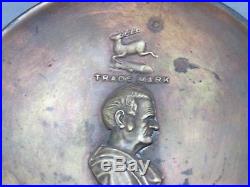 John Deere Bust Steel Plow Stamped Copper Brass Dish Change Tip Tray 1910's RARE