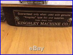 Kingsley Foil Hot stamping machine Hollywood Calif. USA & Extras