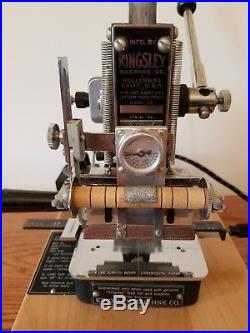Kingsley Machine Model M50 with accessories. Hot foil stamping