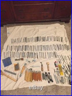 LEATHER CRAFT Vtg Craft CO LOT 164 Stamps Plus 120 Pieces Leather Carving Tools