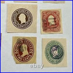LOT OF 15 DIFFERENT UNITED STATES CUT SQUARES CORNERS 1800's EARLY 1900's