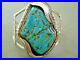Large Native American Indian Turquoise Sterling Silver Stamped Cuff Bracelet JMC