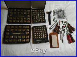 Large lot of USA Vintage Craftool Tandy Leather Tool Stamps Alphabet Sets & Misc