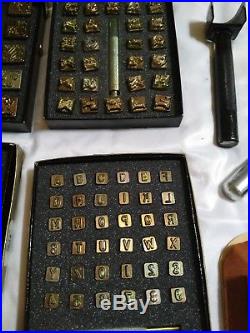 Large lot of USA Vintage Craftool Tandy Leather Tool Stamps Alphabet Sets & Misc