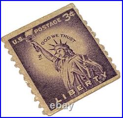 Liberty Purple 3 Cent United States Postage Stamp Statue Of Liberty