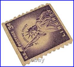 Liberty Purple 3 Cent United States Postage Stamp Statue Of Liberty