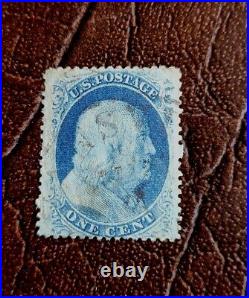 Lot 16. US Benjamin Franklin 1860s One Cent Stamp Blue