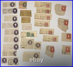 Lot Of U. S. Stamps. Unchecked cut square stamps. Used