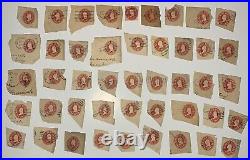 Lot Of U. S. Stamps. Unchecked cut square stamps. Used