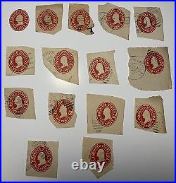 Lot Of U. S. Stamps. Unchecked cut square stamps. Used