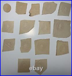 Lot Of U. S. Stamps. Unchecked cut square stamps. Used