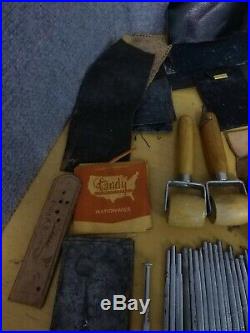 Lot of Vintage 40 Craftool Co Leather Stamps Punches Tools Tandy Leather + More