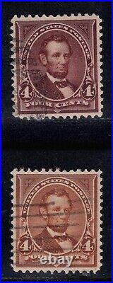 MOMEN US STAMPS #280, 280b USED XF LOT #86610