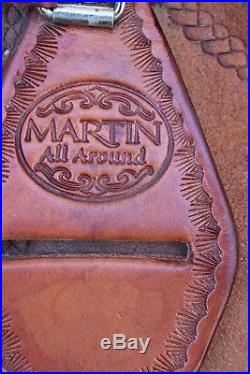Martin Saddlery All Around Basket Stamp & Wyoming Flower FQHB 16Seat