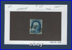 Matt's Stamps Us Scott#24 Benjamin Franklin 1-cent Stamp Blue Used Vf-xf85 Cv140