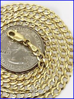 Men's 14k Solid Yellow Gold 3.7 MM Cuban Link Chain Necklace 24, 9 Gram