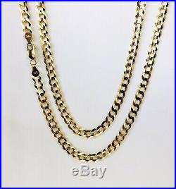 Mens 14k Solid Yellow Gold Cuban Link Chain Necklace 24, 5.7mm 20.4 Grams