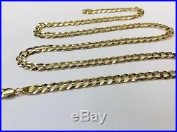 Mens 14k Solid Yellow Gold Cuban Link Chain Necklace 24, 5.7mm 20.4 Grams