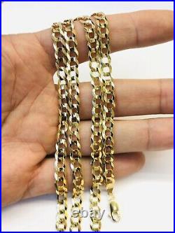 Mens 14k Solid Yellow Gold Cuban Link Chain Necklace 30, 5.7mm 25 Grams