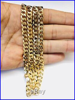 Mens Solid 14k Yellow Gold Cuban Link Chain Necklace 26, 6.5 mm 26.3 Grams