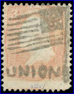 Momen US Stamps #65 Used RARE UNION FLAG FANCY CANCEL