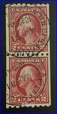 Momen Us Stamps #411 Coil Pair Used Xf Lot #73728