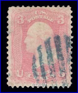 Momen Us Stamps #64 True Pink Blue Grid Used Lot #91004