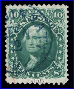 Momen Us Stamps #68 Blue Cincinatti And Trace Red Cds Used Vf/xf Lot #91220