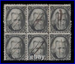 Momen Us Stamps #73 Block Of 6 Used Lot #82573