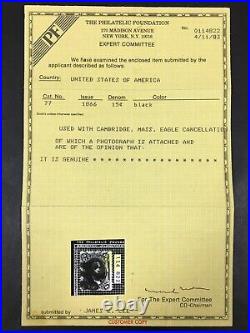 Momen Us Stamps #77 Used Fancy Eagle Cancel Pf Cert Lot #89562