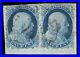 Momen Us Stamps #9 Pair Pos. 96-97r1l Imperf Used Lot #89940