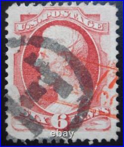 NYFM-74 (See COLE) RARE FANCY CANCEL on US#148 + Boxed Red FOREIGN TRANSIT