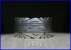 Native American Navajo Stamped Sterling Silver Cuff Bracelet