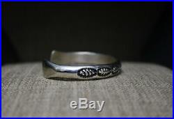 Native American Navajo Stamped Sterling Silver Cuff Bracelet Large Size