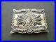 Native American Sterling Silver Repousse Stamped Rectangular Concho Belt Buckle