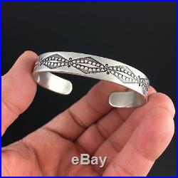 Navajo Arts And Crafts Guild Hand Stamped Sterling Silver Cuff Bracelet