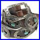 Navajo Concho Belt Turquoise Sterling Silver VTG 167g 38in Signed LAW D Stamped